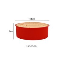 밀봉 카스테라틀 사각 나무 라운드 케이크 실리콘 레이어 몰드 베이킹 팬 패스트리 모양, 6인치 금형