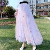 셀럽당 여성 롱스커트 발레리나 롱 스커트 플리츠스커트