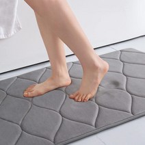 실리콘 목욕 매트 미끄럼 방지 샤워 욕실 러그 메모리폼 카펫 부드러운 발 돌 바닥 초흡수성 빠른 건조, 15 gray