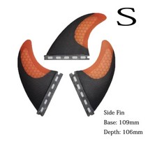 서핑보드 여러 크기 Fut-3-Fin 통관 S M 대형 서핑 보드 핀 트라이 세트 액세서리 carbonfiber 지느러미, 빨간색 -s