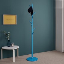 예다움 원목 스탠드 옷걸이 원목행거 사무실 스탠딩옷걸이, 블루(A0039)