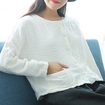 퀸앤조이 가볍게 걸치는 간절기 자카드 린넨혼방 자켓