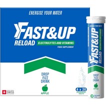 Fast&Up Reload 스포츠 발포 전해질 보충 20개 x4 6종, 딸기