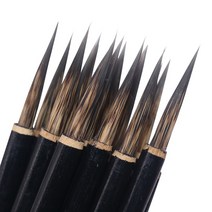 사군자 문방사우 배우기 쓰는 붓 서예붓 물로 동양화 서예 1-10 Pcs 다람쥐 머리 브러쉬 후크 라인 펜 스틸 막대 Penholder 화가 수채화 그림 미술 용품, [01] 10 Pcs
