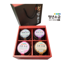 청년소금 고급형 4종 선물세트 (마늘소금 함초소금 구운소금 2종), 1개, 상세페이지 참조