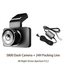 IMOU-S800 대시 캠 4K 8MP 자동차 DVR 비디오 레코더 GPS 음성 제어 스마트 주차 모니터 와이파이 대시캠, S800 add 24H Line, CHINA, With 128G card