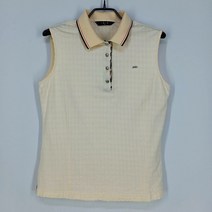 빈티지다온 닥스 여성 엠보패턴 코튼 민소매 카라티 연베이지