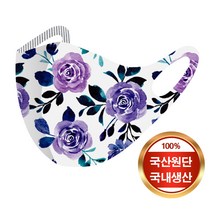 [예원콜렉션] 1+1 항균력 99.9% 빨아쓰는 면 마스크 귀안아픈 천마스크 항균마스크 꽃패턴마스크 프린팅마스크 꽃패턴3
