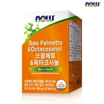 [한국공식총판] 나우푸드 쏘팔메토&옥타코사놀 60캡슐 1박스 (2개월분), 60정, 36g, 1개
