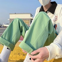 일자슬랙스팬츠 남자 스트레이트핏 캐주얼바지 와이드 루즈핏 9부바지 A0809855 P35 4996104478