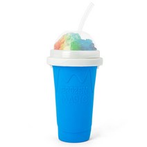 슬러시 기계 메이커 빙수기 눈꽃빙수 팥빙수 350ml 급속 냉동 스무디 컵 친환경 더블 레이어 실리콘 아이스크림 가정용 냉각 컵, 파란색