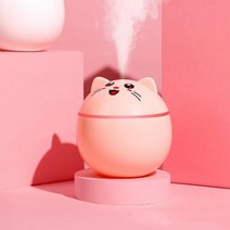 고양이 강아지 정수기 음수대 분수대 200ml 럭키 usb 공기 가습기 가정용 초음파 자동차 미스트 메이커 다채로운 야간 램프 포함 미니 사무실 공기 청정기, 분홍색