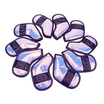 YYDS TPU 홀로그램 아이언커버 골프 아이언 헤드커버 세트 10pcs, 퍼플