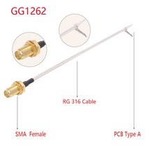 1pc RG316 케이블 SMA 여성 WIFI 무선 라우터에 대 한 PCB 솔더 피그 GPS GPRS 낮은 손실 Jackplug 와이어 커넥터, 05 SMA F to PCB A _ 07 5CM