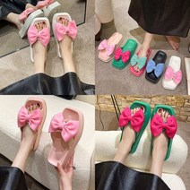 말랑 여성 왕리본 슬리퍼