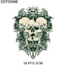 ZOTOONE 의류에 대한 멋진 펑크 해골 패치 DIY 열전달 인쇄 스티커 청바지 패치 E에 Appliqued 장식 철을 눌러, 910, 1개