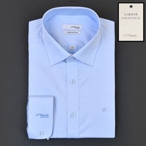 듀퐁셔츠 SE3SM22LS754SBU 컴포터블 라인 라이트 블루 솔리드 로고 순 면 슬림 셔츠