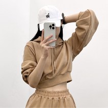 데일리브 여성용 올데이 무지 크롭후드 6color