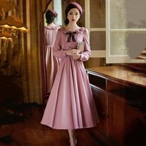 루즈핏 봄 프릴 경성의복 개화기 원피스 20대여성 근대의상 롱원피스 공주풍 슬림 개화기드레스 리본