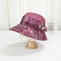 봄 여름 심플한 중년여성 모자 엄마 할머니 잔꽃플라워 정장 벙거지모자 버킷햇