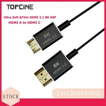 Topcine HDMI 2.1 8K 60P A to Micro D C for Atomos-Ninja-V 4K-60P 레코드 48Gbps Canon-R5CR5R6, [02] HDMI 2.1 A-C, [06] 120 inch 8K Straight
