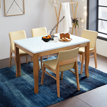 베스트리빙 데미안 빈츠 12T 포세린 통세라믹 화강암 대리석 4인용 식탁세트/의자4개/의자2개+벤치의자1개/7colors, 내츄럴(아이보리), 의자4개, 화이트마블대리석