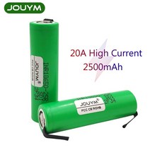 JOUYM 18650 배터리 2500mAh 3.7V INR18650 25R M 20A 방전 리튬 이온 15A 고전류 충전식 셀 니켈 시트, [01] 1-piece