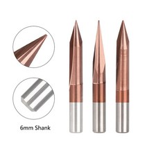 기타 도구 커팅 절삭 툴 XCAN CNC 조각 비트 6mm 생크 V 모양 카바이드 엔드 밀 TiCN 코팅 2 플루트 밀링, 05 20DX0.8
