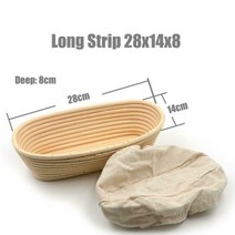 반느통 바네통 깜빠뉴 발효바구니 4 크기 타원형 반죽 banneton brotform dougn 등나무 빵 증명 바구니 발효 고리 버들 바구니 주방 용품, 28cm, 협력사