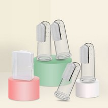 퍼리허브 강아지 손가락 칫솔 (칫솔4개+케이스2개)