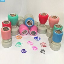 [스탬프스토리] 2원형포토스탬프 가족얼굴도장 아기얼굴도장, 블루, 케이스