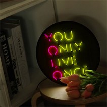 [천삼백케이] [꾸밈] nb851-LED액자25R네온글씨인생은한번, 단품