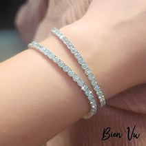 모이사나이트 테니스팔찌 실버 다이아 명품 팔찌 18K