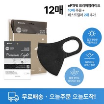 시노텍스 프리미엄라이트 마스크 가벼운 미세먼지 황사차단 12매, light블랙, 중형(M) 10매
