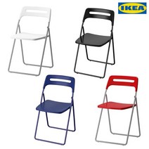 [이케아]NISSE 접이식의자4colors, 화이트+JUSTINA의자패드 내츄럴