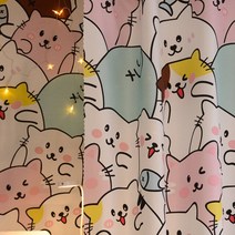 낮은벙커침대 2층침대 어린이침대 대학생을 위한 모기장 침실 커튼 반암막 상부 및 하부 침대 여성 남성, 31 Cat family