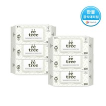 리트리 산림보존물티슈 캡형 100매x6개 친환경 도톰한, 6개