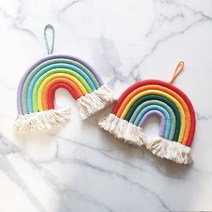 무지개 마크라메 벽장식 드림캐쳐, A-2 기본7색 마크라메(연보라-빨강)