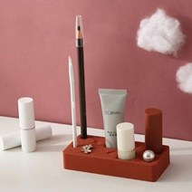 실리콘 화장품 정리대 매니큐어 립스틱 브러쉬 정리함 사무실 책상 화장대 악세사리, 레드, M