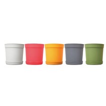 가정용 소형 컬러풀 분갈이화분 아파트정원 매장 텃밧가꾸기 베란다꾸미기 주택 카페, 1개, DAMDDA베이직3호 옐로우