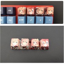 게임 애니메이션 캐릭터 퍼스널리티 키캡 원신 PBT 승화 R4 체리 OEM 프로필 기계식 키보드 키캡 4 개입, Cherry profile, 7