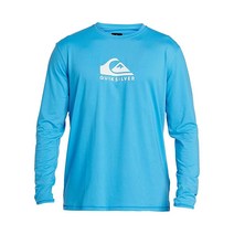 Quiksilver 남성용 솔리트 스트리크 서프 래쉬가드 긴팔 셔츠 블랙 L US Upf 50 자외선 보호