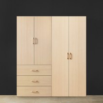 이엔 (3서랍옷장+800옷장/이불장) 1600 장롱세트 원룸 시스템장 드레스룸 장농, 옷장 세트, 메이플
