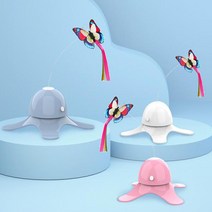 고양이 자동 회전 나비 장난감 반려동물 호기심유발, 화이트