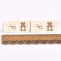 50Pcs Rabbit/Cear Fruits Printed Cloth Labels Sewing 악세사리 Garment DIY Crafts Supplies Kid Hats S, 01 1