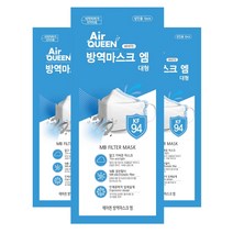 에어퀸 KF94 대형 황사방역마스크 엠_30매, 1개입, 30개, 화이트