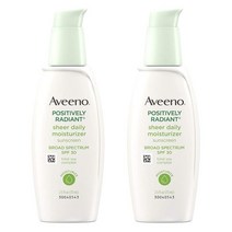 Aveeno Positively Radiant Sheer Daily Moisturizer 아비노 시어 데일리 모이스처라이저 SPF 30 선스크린 75ml 2팩