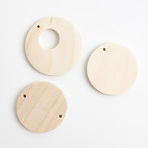 (B469) 원형 나무 펜던트, (B469-3) 40mm (구멍1개)