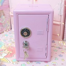 나만의 비밀 금고 미니금고 저금통 핑크금고, 핑크