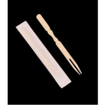 더착한팩 일회용 대나무 두발 포크 개별포장 10cm 꼬지 꼬치 피크닉 과일 100개 1000개, 개별포장 두발 포크 10cm(100개)